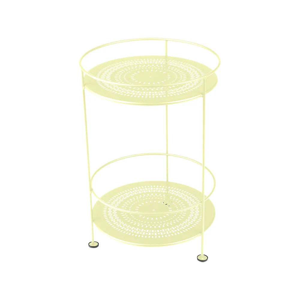 Fermob – Guinguette – Guéridon double plateau perforé – Citron givré