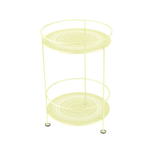 Fermob – Guinguette – Guéridon double plateau perforé – Citron givré