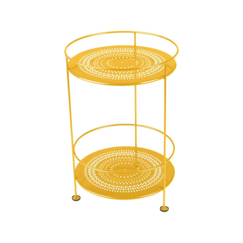 Fermob – Guinguette – Guéridon double plateau perforé – Miel
