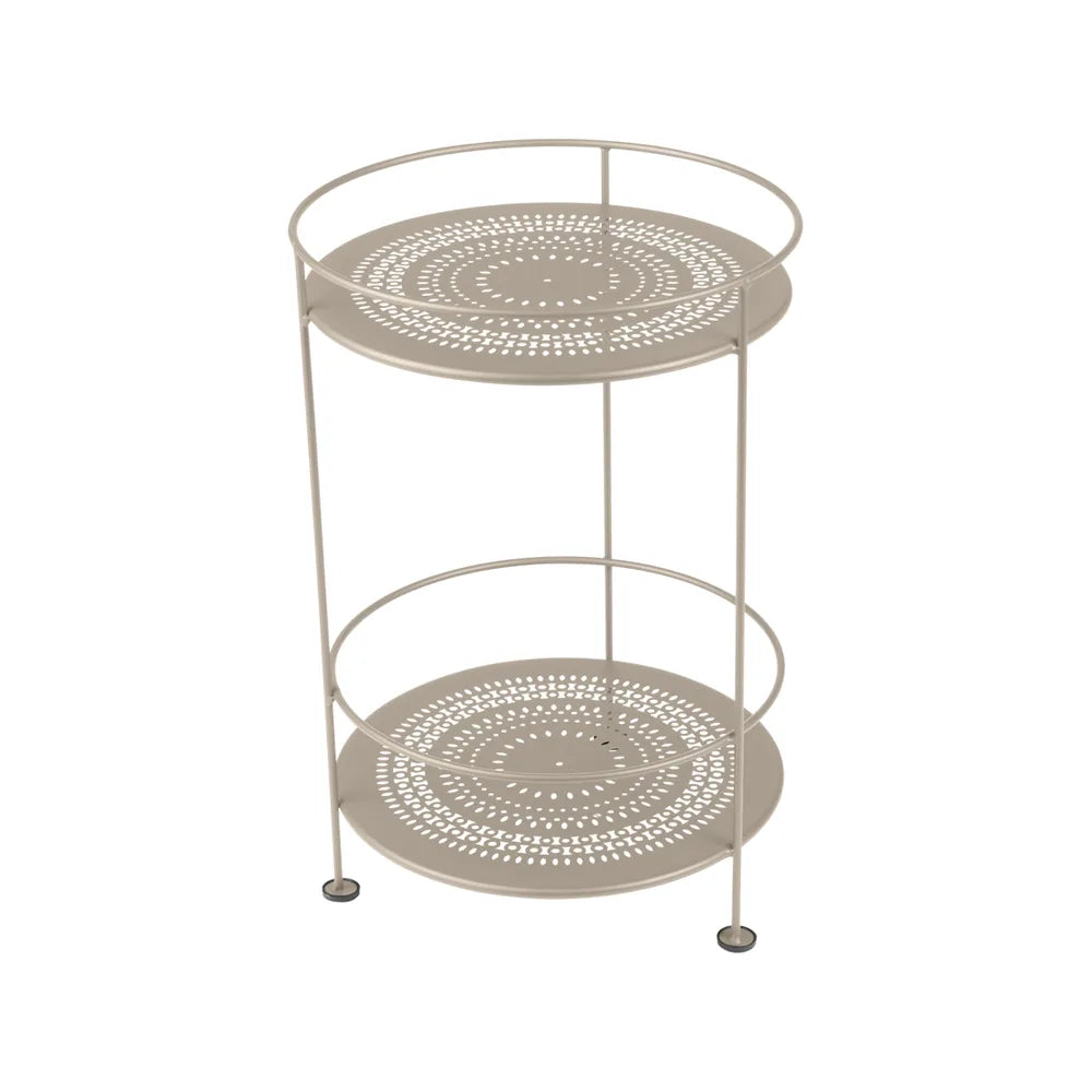 Fermob – Guinguette – Guéridon double plateau perforé – Muscade