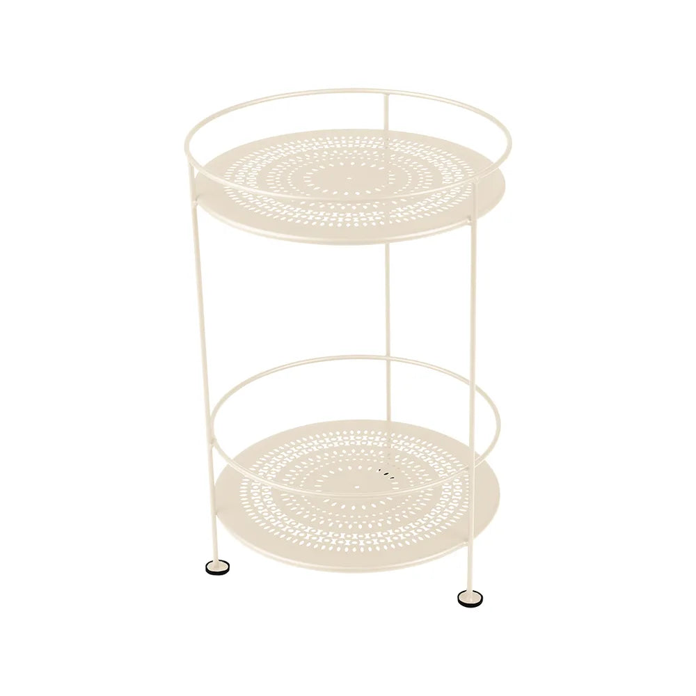 Fermob – Guinguette – Guéridon double plateau perforé – Beige latte