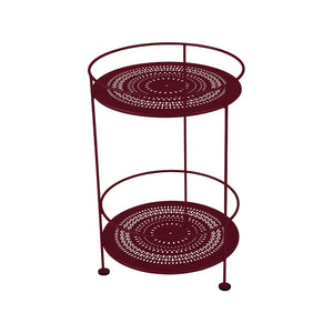 Fermob – Guinguette – Guéridon double plateau perforé – Cerise noire