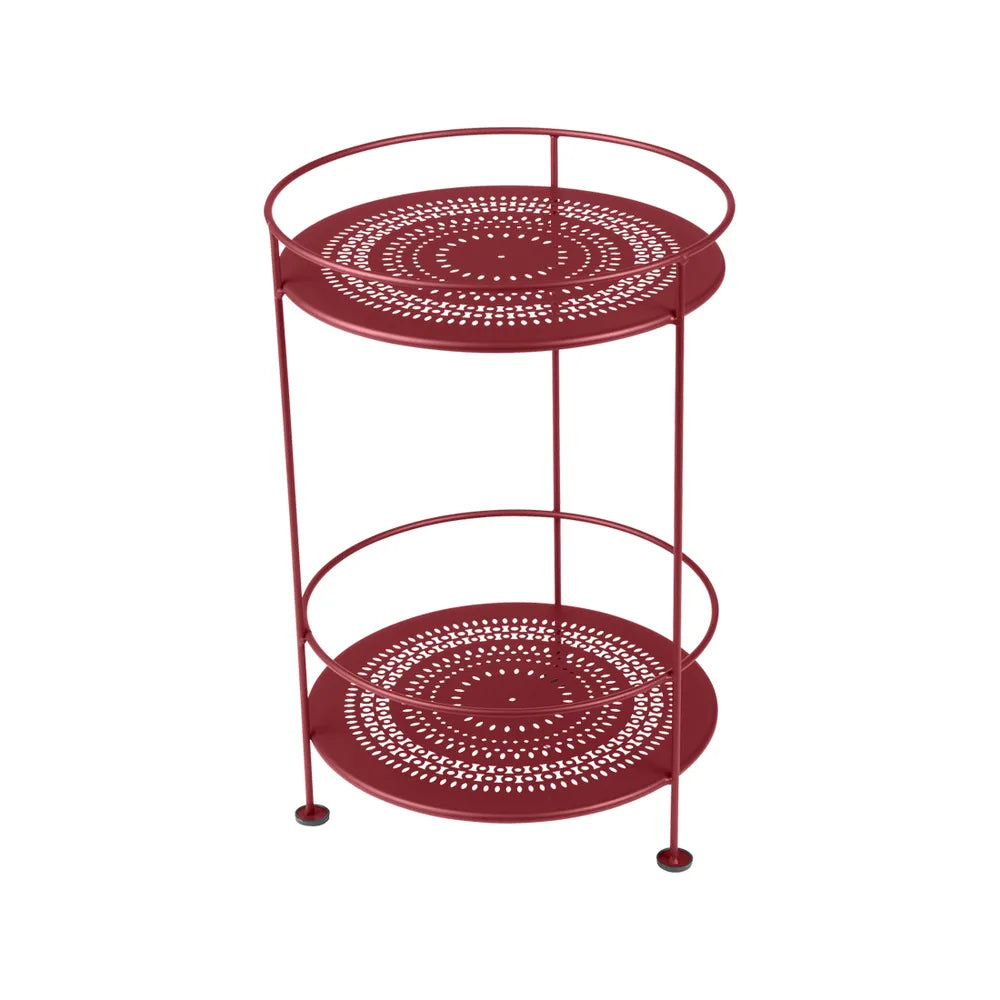 Fermob – Guinguette – Guéridon double plateau perforé – Piment