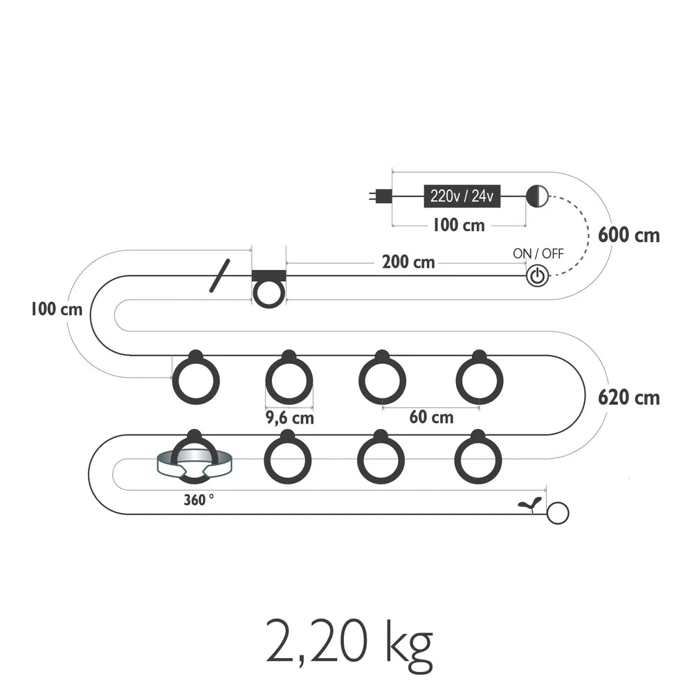 Fermob – Guirlande l.1200 cm – type e & f – guide de dimensions