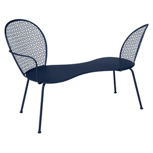 Fermob – Lorette – Banquette conversation – Bleu abysse