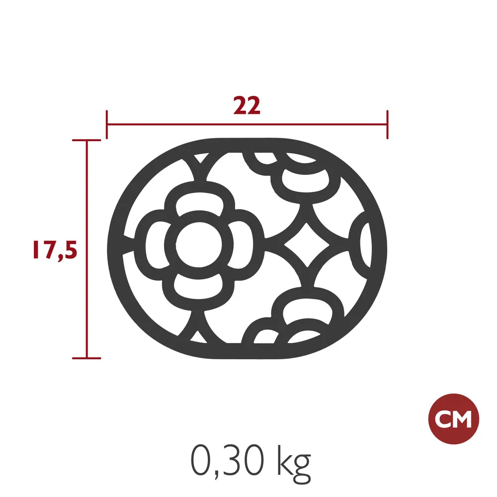 Fermob – Dessous de plat 22 x 17.5 cm – guide de dimensions