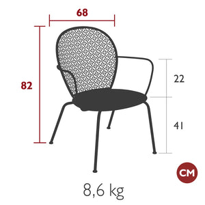 Fermob – Fauteuil bas – guide de dimensions