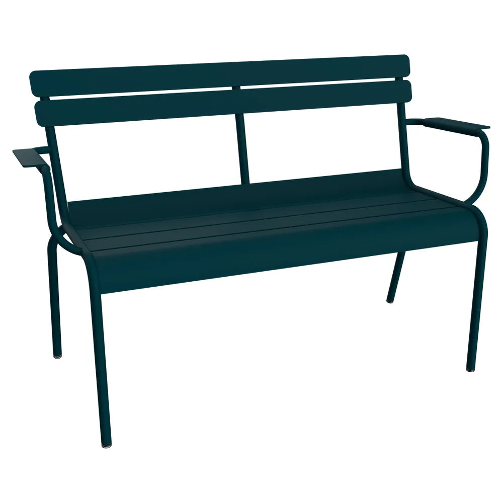 Fermob – Luxembourg – Banc de jardin 2 places – Bleu acapulco