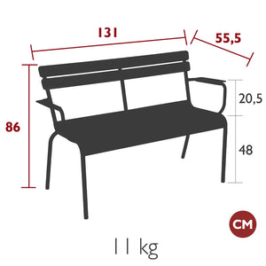Fermob – Banc de jardin 2 places – guide de dimensions