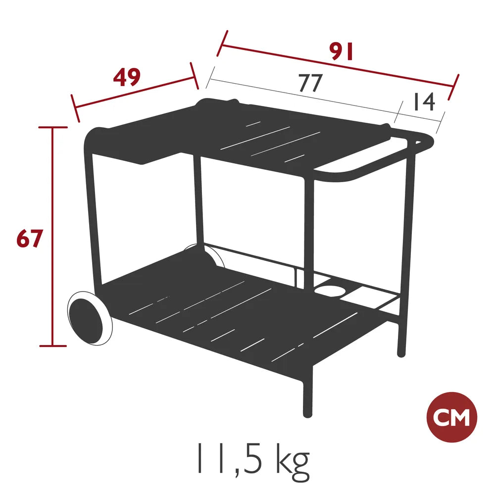 Fermob – Desserte / bar roulant – guide de dimensions