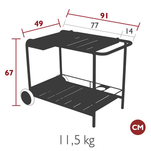 Fermob – Desserte / bar roulant – guide de dimensions