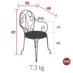 Fermob – Fauteuil – guide de dimensions