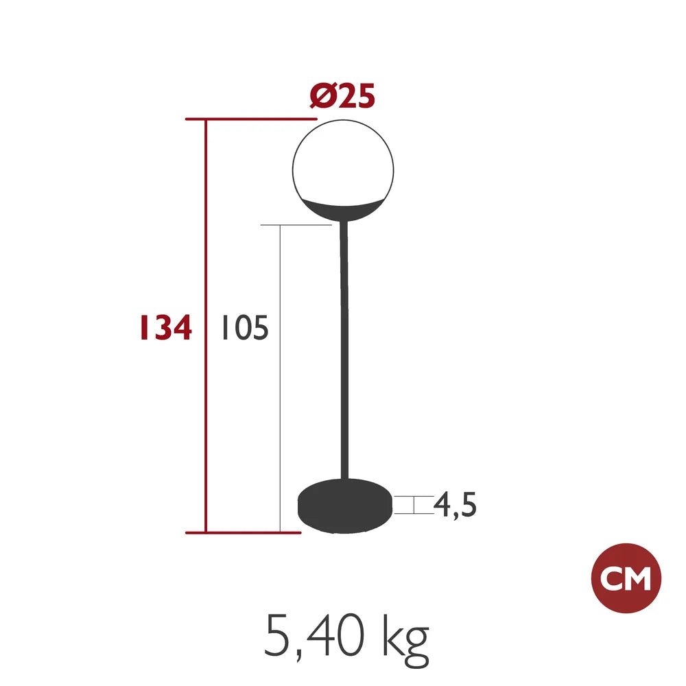 Fermob – Lampe H.134 cm – guide de dimensions
