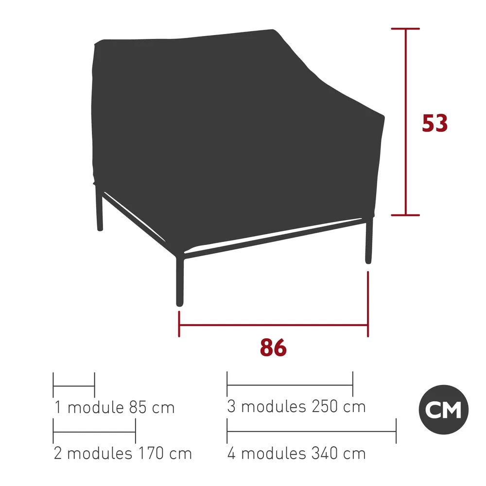 Fermob – Housse de protection rivage 1 module – guide de dimensions
