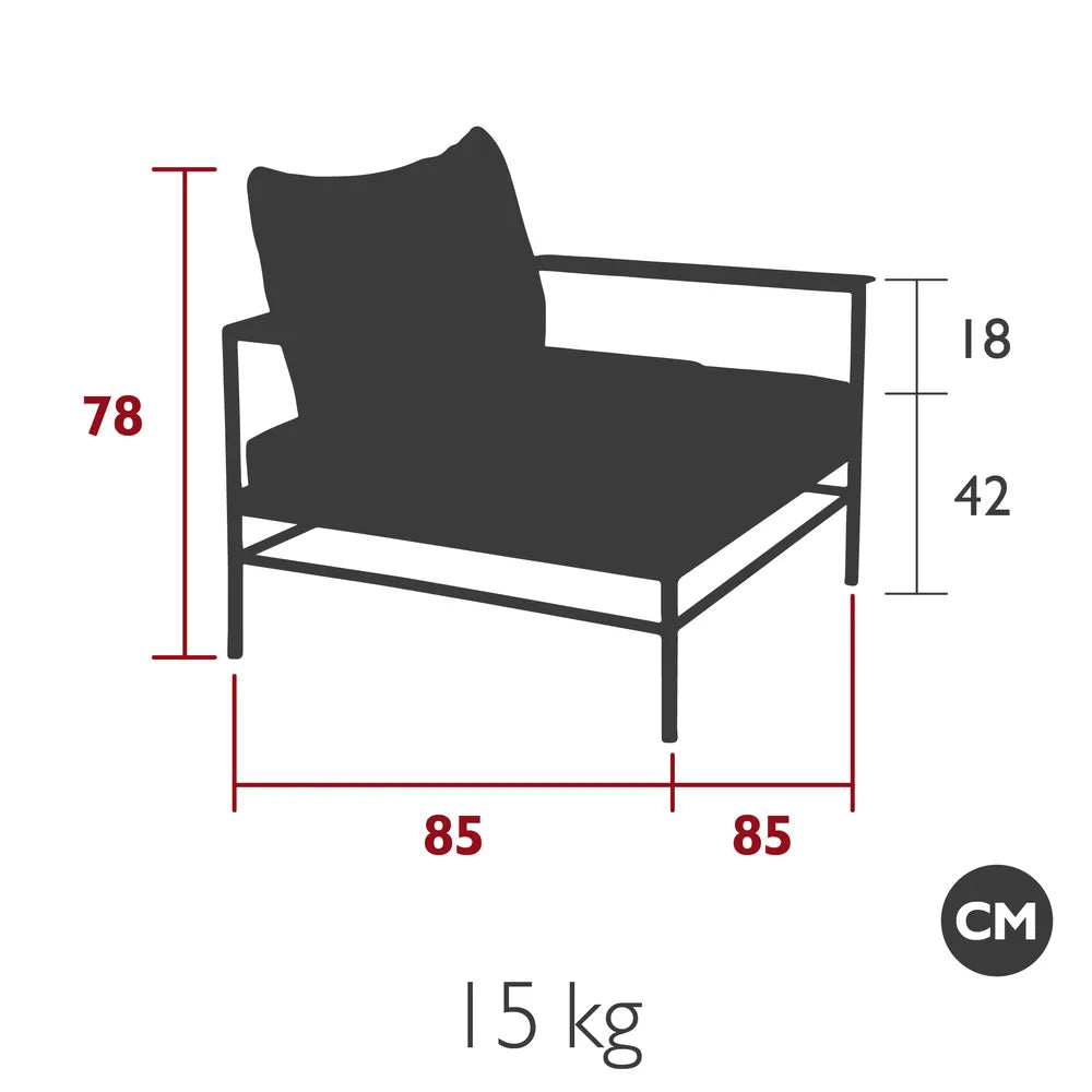 Fermob – Fauteuil bas – guide de dimensions