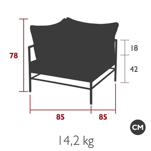 Fermob – Fauteuil d'angle – guide de dimensions