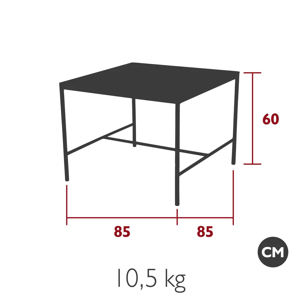Fermob – Table mi-hauteur 85 x 85 cm – guide de dimensions