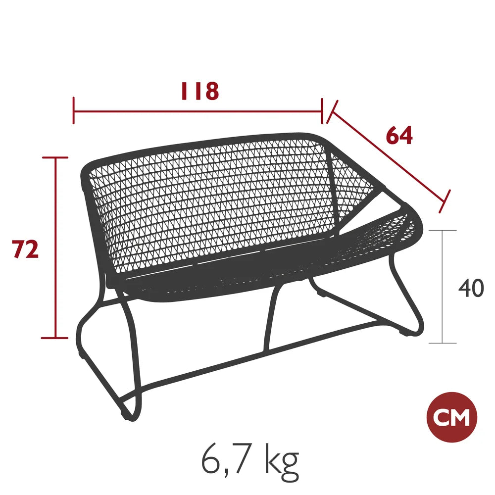 Fermob – Banquette – guide de dimensions