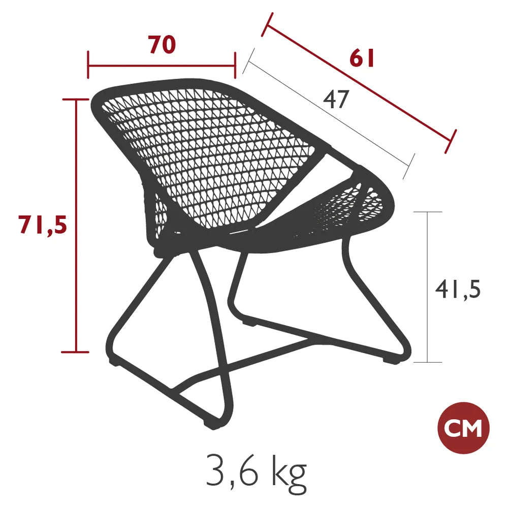 Fermob – Fauteuil bas – guide de dimensions