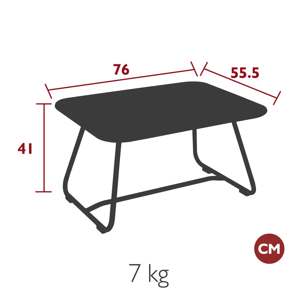 Fermob – Table basse 76 x 55.5 cm – guide de dimensions