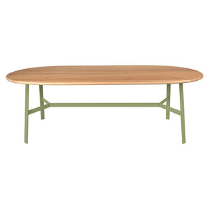 Fermob – So'o – Table chêne ovale 220 x 95 cm – Vert tilleul