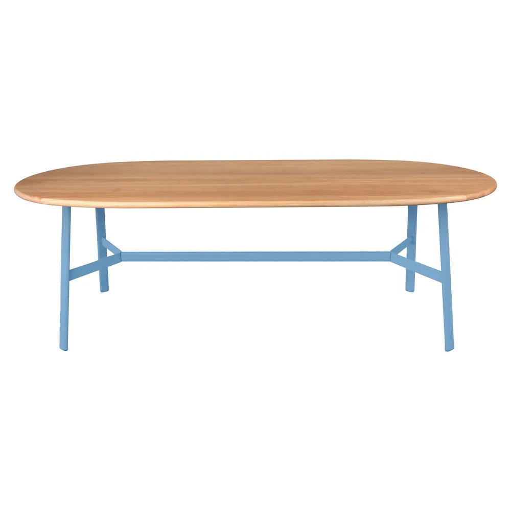 Fermob – So'o – Table chêne ovale 220 x 95 cm – Bleu maya