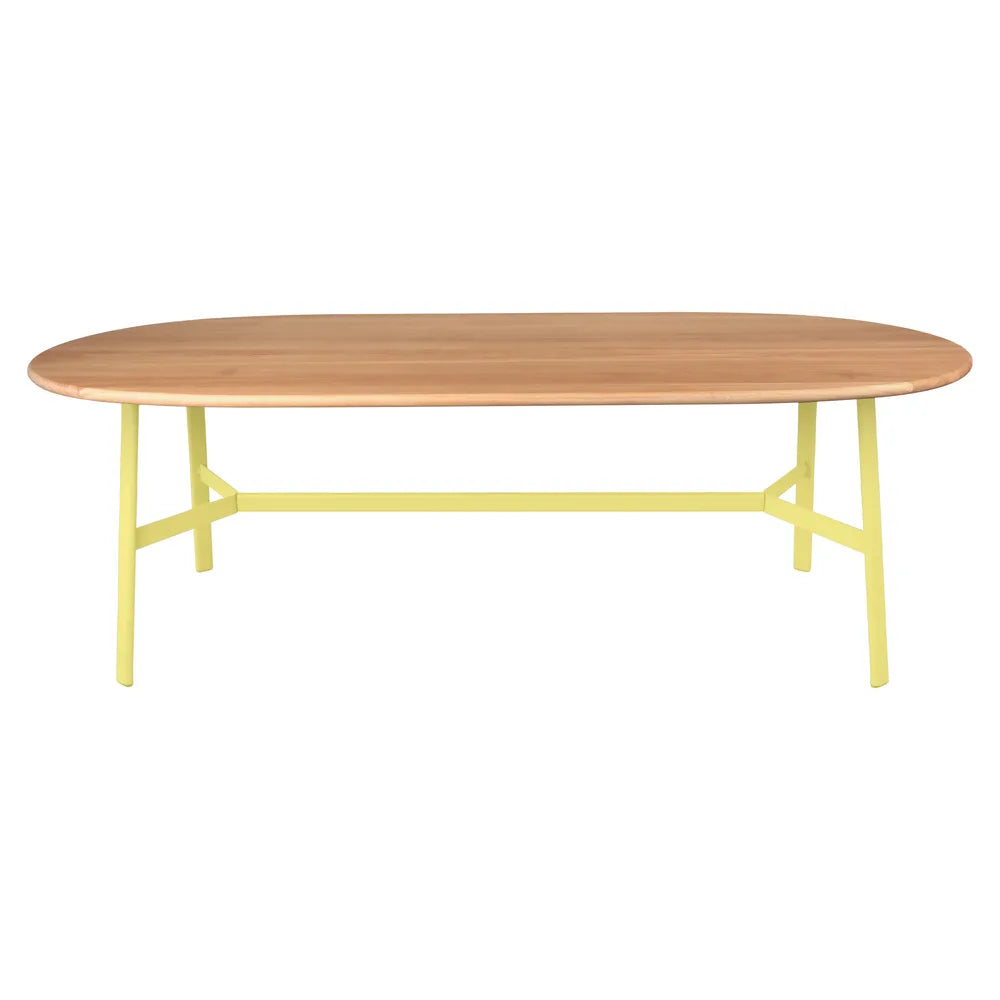 Fermob – So'o – Table chêne ovale 220 x 95 cm – Citron givré