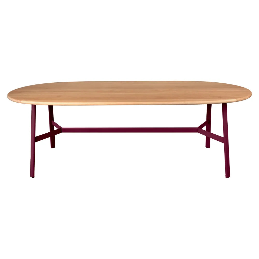 Fermob – So'o – Table chêne ovale 220 x 95 cm – Cerise noire