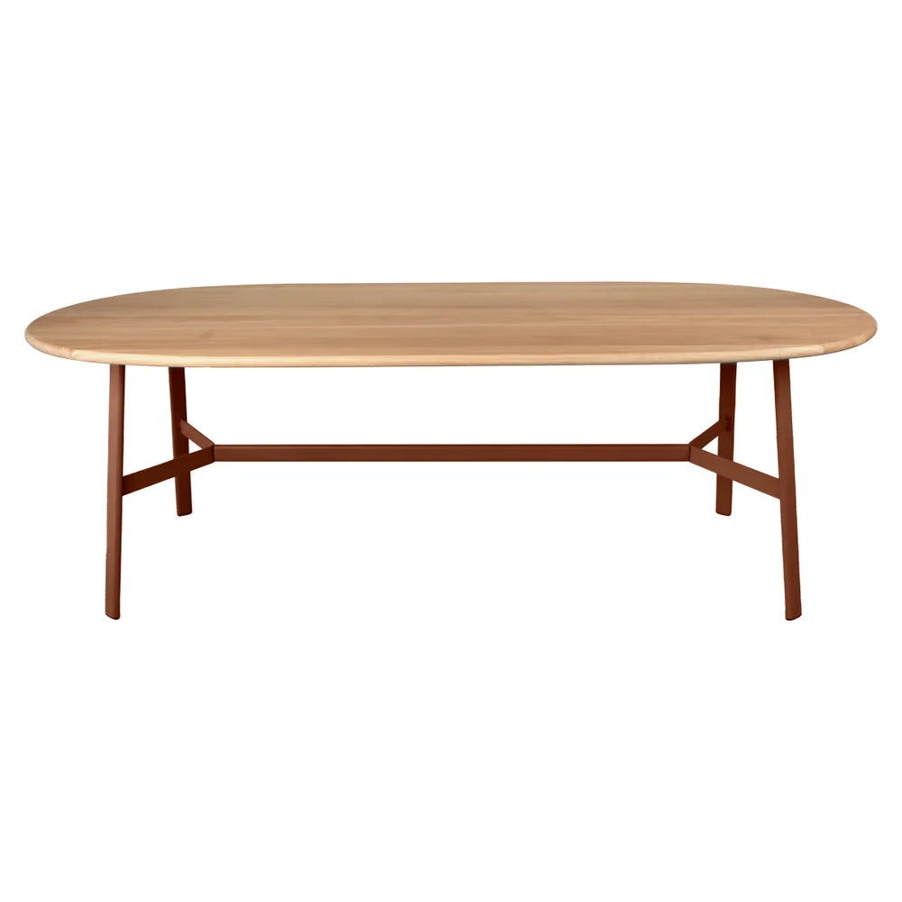 Fermob – So'o – Table chêne ovale 220 x 95 cm – Ocre rouge