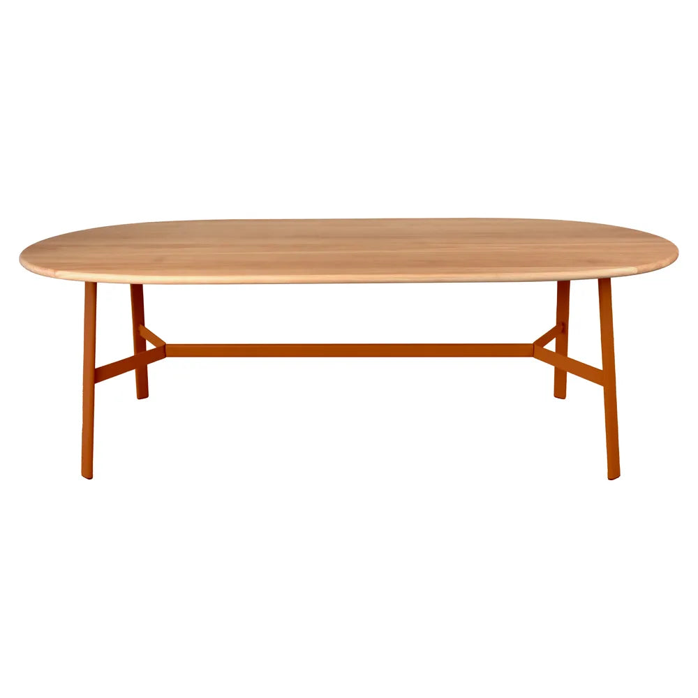 Fermob – So'o – Table chêne ovale 220 x 95 cm – Orange confite