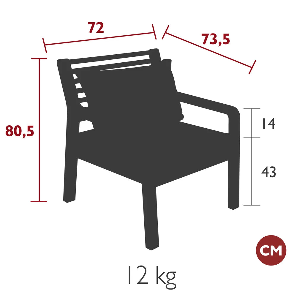 Fermob – Fauteuil – guide de dimensions