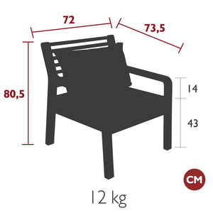 Fermob – Fauteuil – guide de dimensions