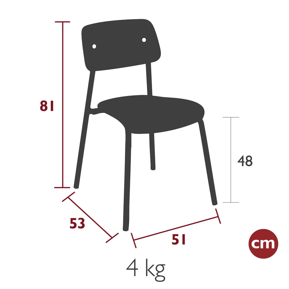 Fermob – Chaise bois teinté – guide de dimensions