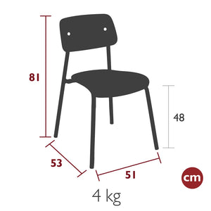 Fermob – Chaise bois teinté – guide de dimensions