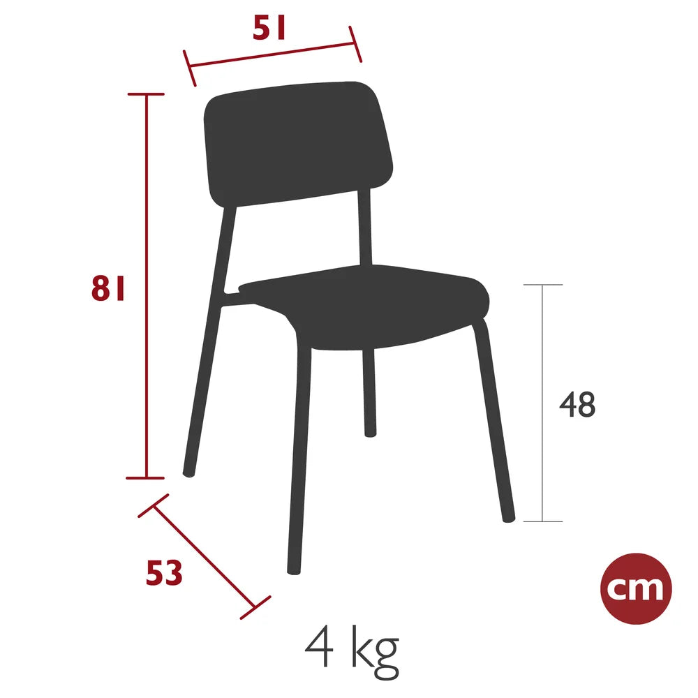 Fermob – Chaise chêne – guide de dimensions