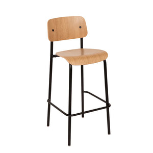 Fermob – Studie – Chaise de bar chêne h75 – Réglisse
