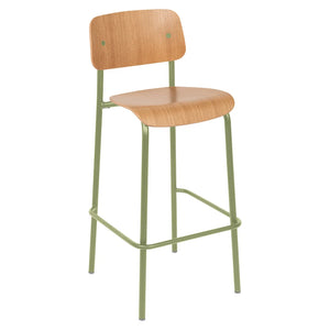 Fermob – Studie – Chaise de bar chêne h75 – Vert tilleul