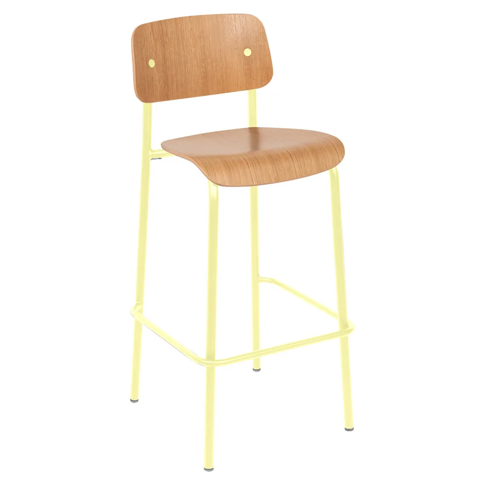 Fermob – Studie – Chaise de bar chêne h75 – Citron givré