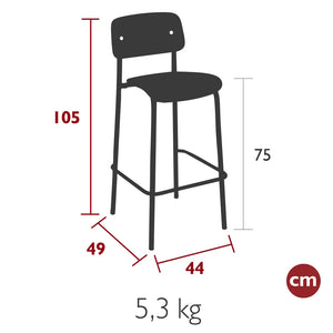 Fermob – Chaise de bar chêne h75 – guide de dimensions