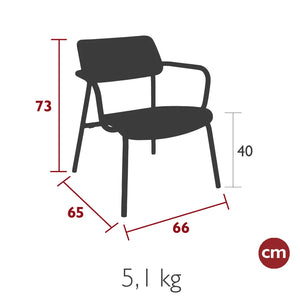 Fermob – Fauteuil lounge chêne – guide de dimensions