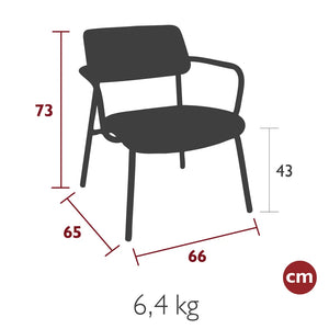 Fermob – Fauteuil lounge tissu – guide de dimensions
