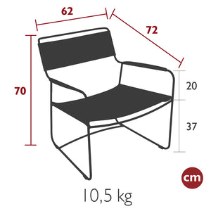 Fermob – Fauteuil bas cuir – guide de dimensions