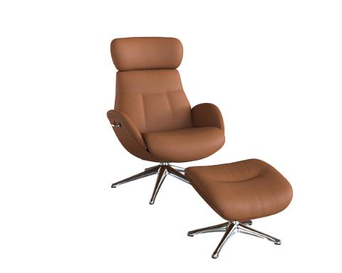 Flexlux - Fauteuil et Pouf Elégant - Relax Manuel - Prix en tissu catégorie 1