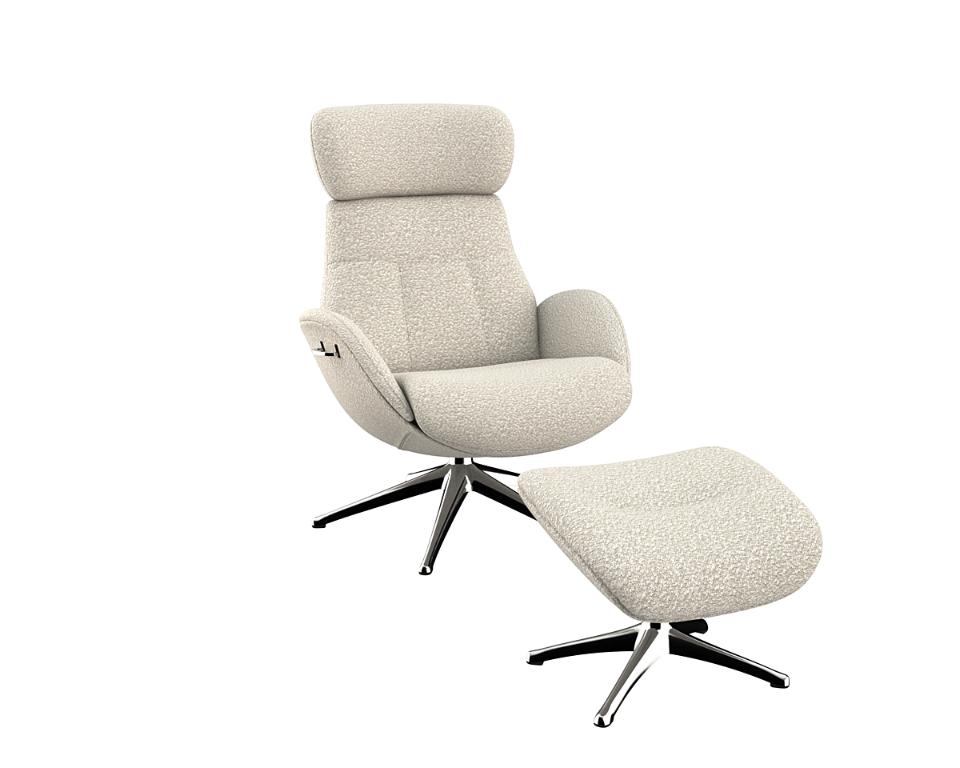 Flexlux - Fauteuil et Pouf Elégant - Relax Manuel - Prix en tissu catégorie 1