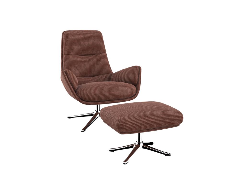 Flexlux - Fauteuil et pouf Moro - Prix en tissu catégorie 1