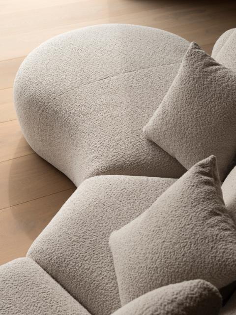 Flexlux - Canapé Torino - Grand Angle arrondi - tissu catégorie 1