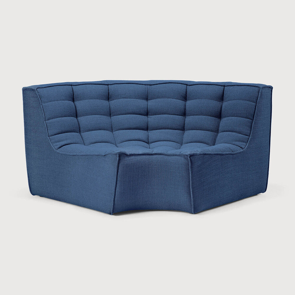 Ethnicraft - Canapé de coin rond N701-bleu