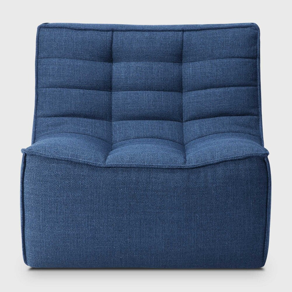 Ethnicraft - Fauteuil N701 - 1 place - Tissu bleu - 80 x 91 x H43/76