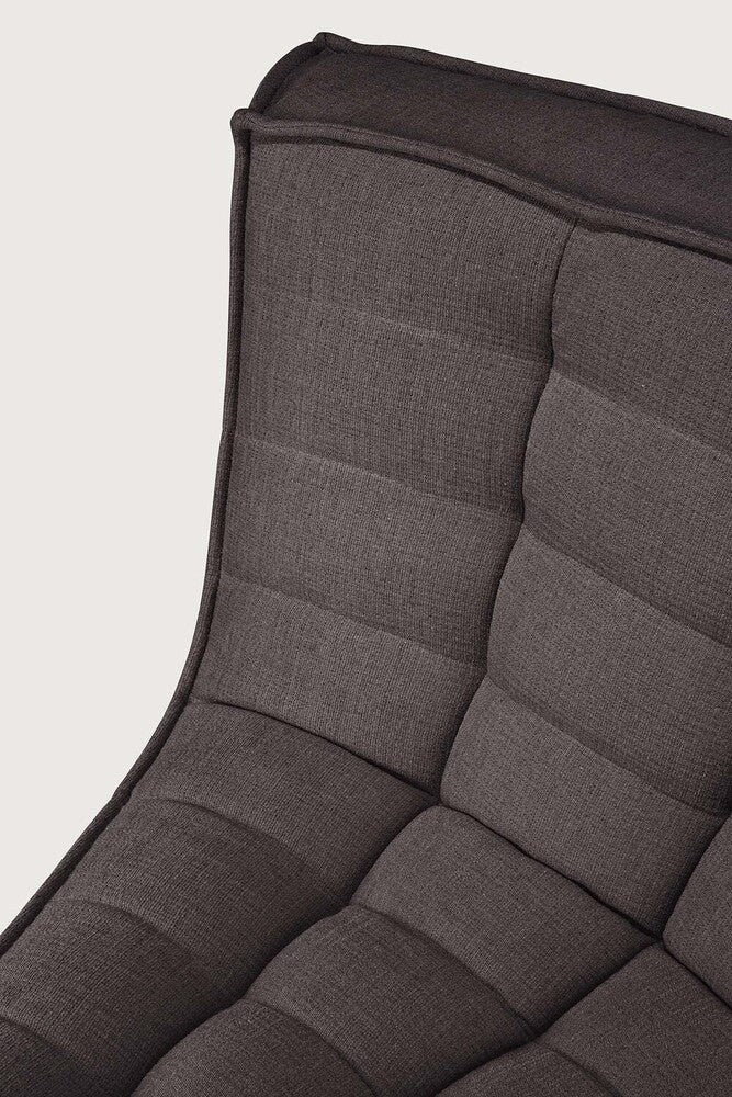 Ethnicraft - N701 - fauteuil d'angle rond 45° en tissu gris