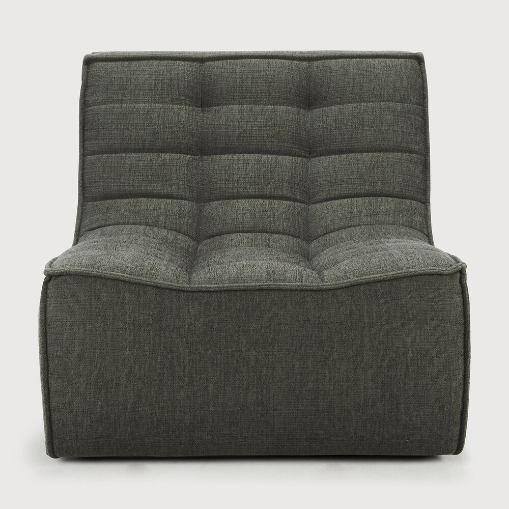Ethnicraft - Fauteuil N701 - 1 place - Tissu éco moss - 80 x 91 x H43/76